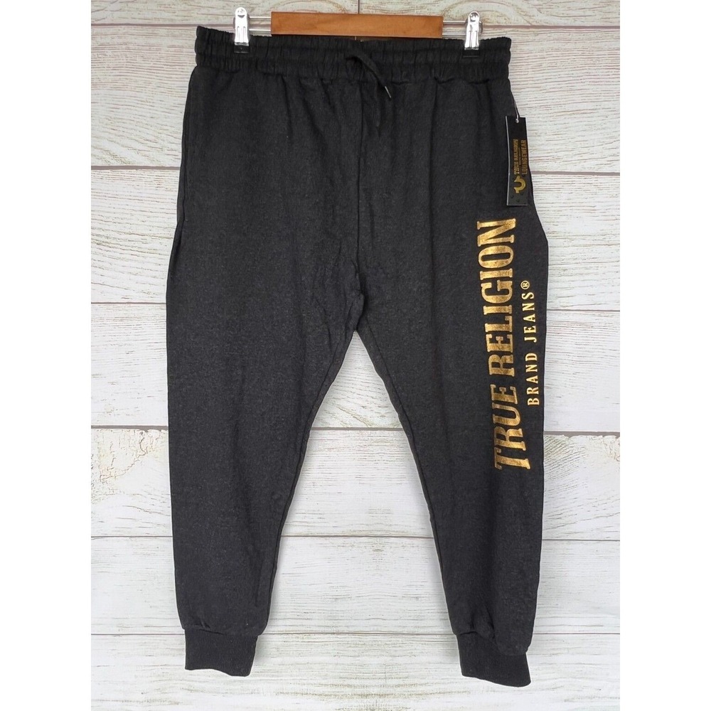 True Religion‎ Lounge Pants Mens Size Large Grey French Terry Knit Pants New